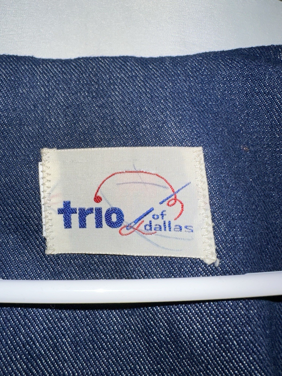 Vintage Trio of Dallas Denim Poncho Womens One Size Southwestern Aztec 80s 90s