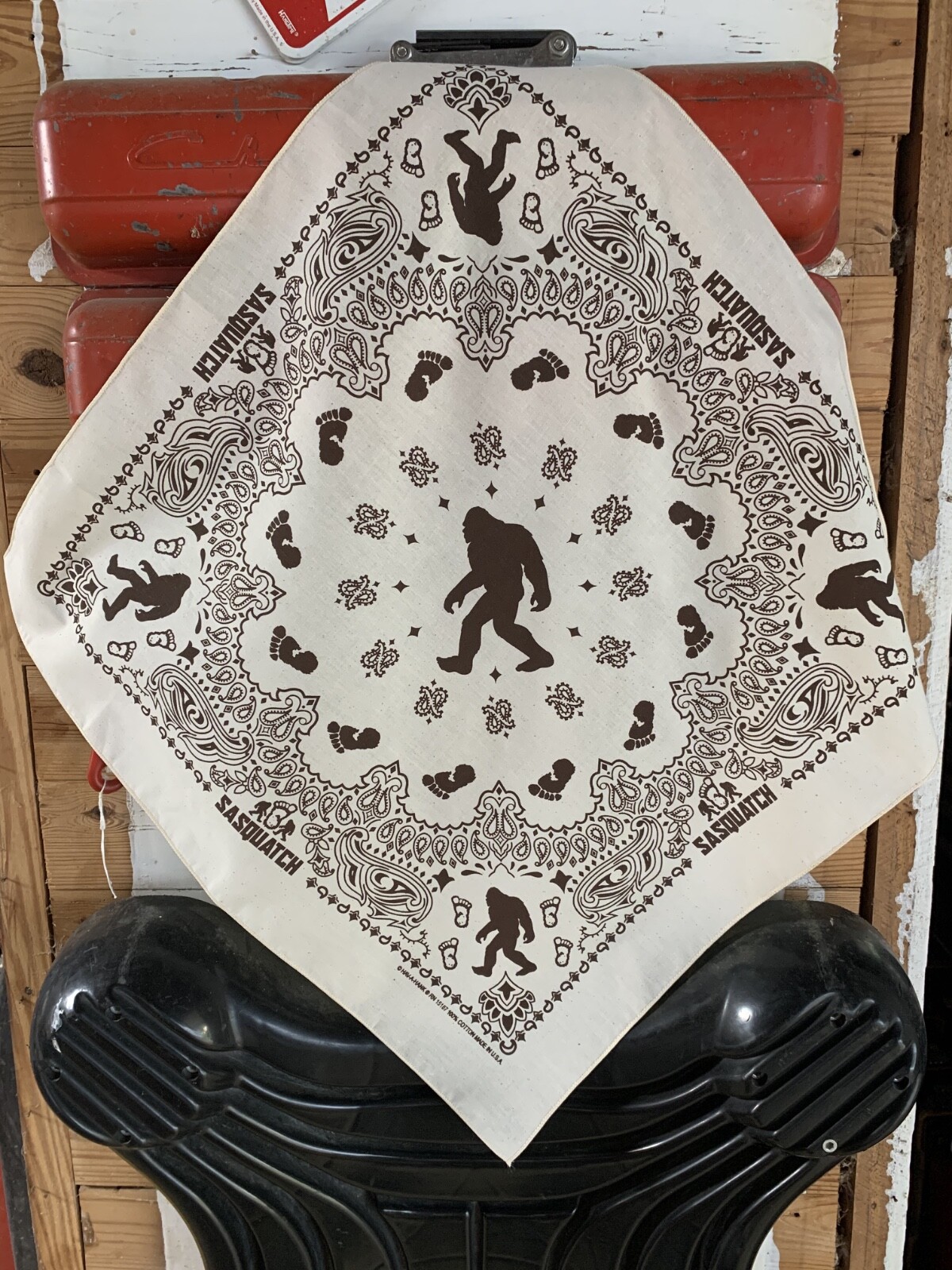 Sasquatch Natural Cotton approx. 22″x22″ Bandanna 100% Cotton USA Made Fun Gift