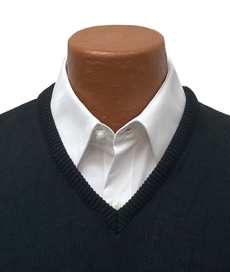 Unisex Black Waffle Knit Pullover Vest Soft Polyester Machine Washable 2XL
