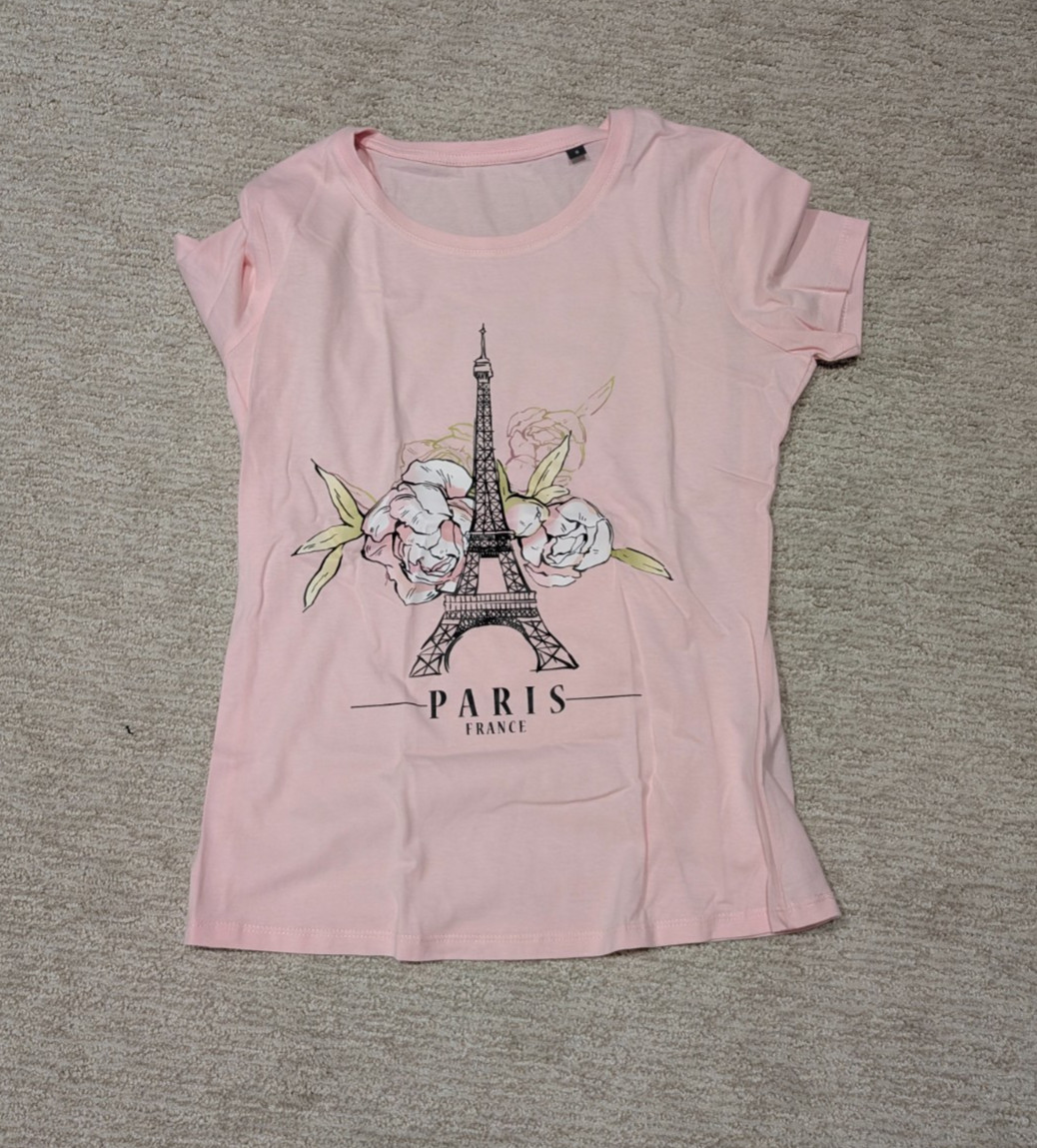 Pink Paris France Eiffel Tower T Shirt