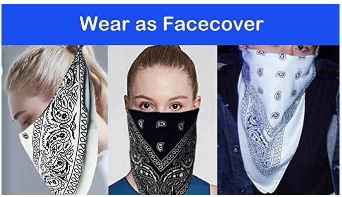 5 Extra Large Cotton Paisley Bandanas 27 x 27 Inches – Party and Decoration –