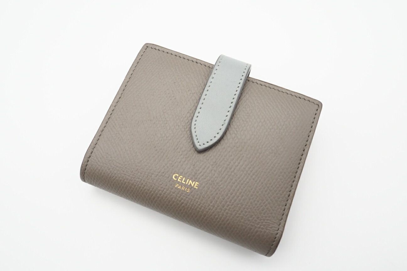 Returns accepted within 3 days CELINE Celine Leather Small Strap Wallet Bicolor