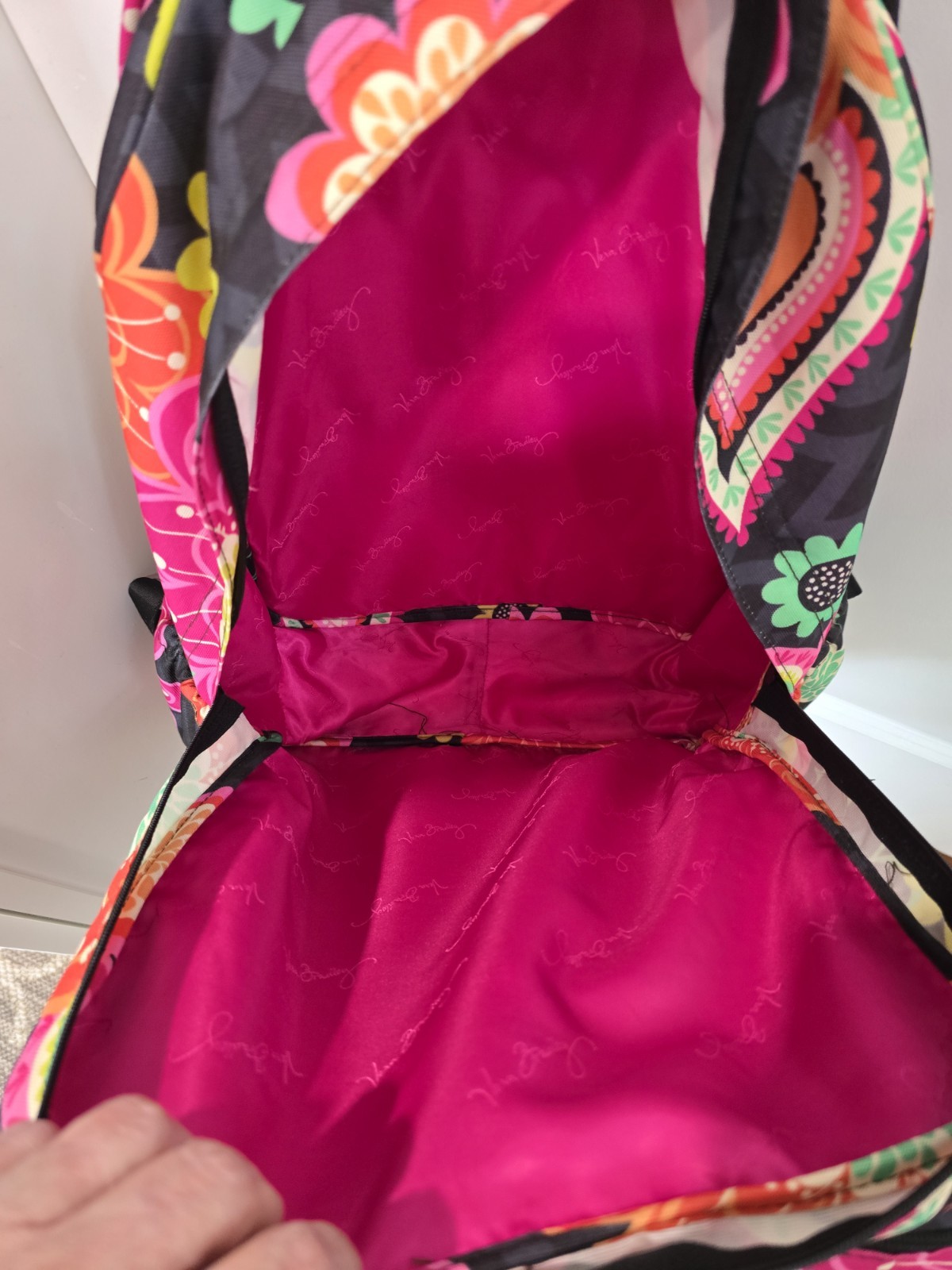 Vera Bradley Bouquet Book Bag Large Backpack Bright Floral Work School Travel