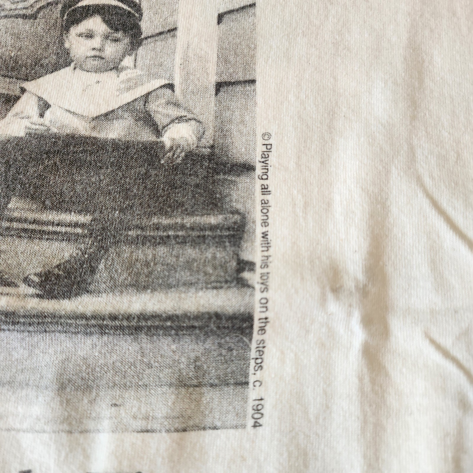 Vintage 90s So Many Toys So Little Time Tshirt Size L Cream White