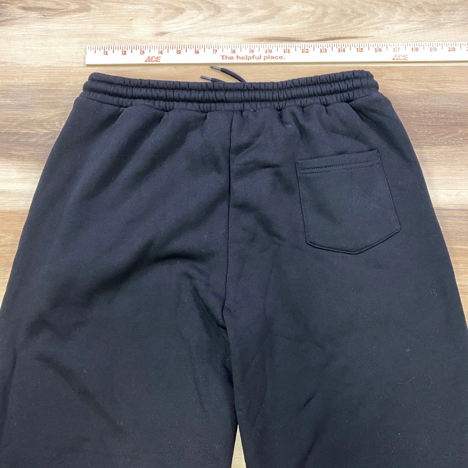 White Fox Sweatpants Womens XL Wide Leg Cotton Blend Relaxed Streetwear Black