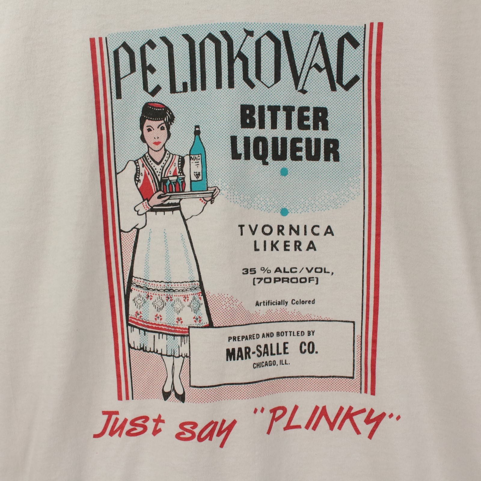 vtg 80s 90s Pelinkovac bitter herbal liqueur alcohol t-shirt LARGE single stitch
