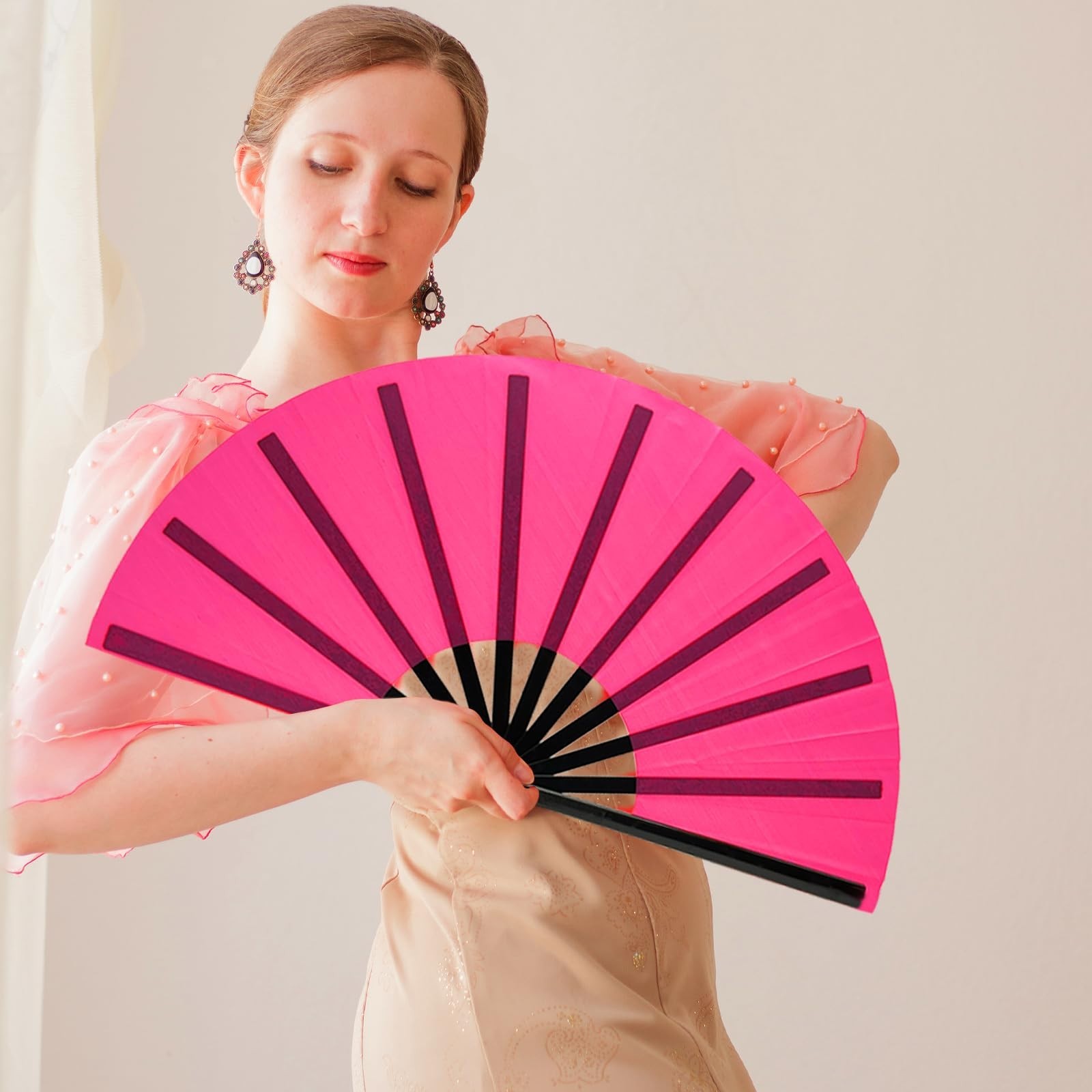 10 PCS Large Clacking Hand Fans – 13 Inch Rave Fans for Line Dancing & Parties