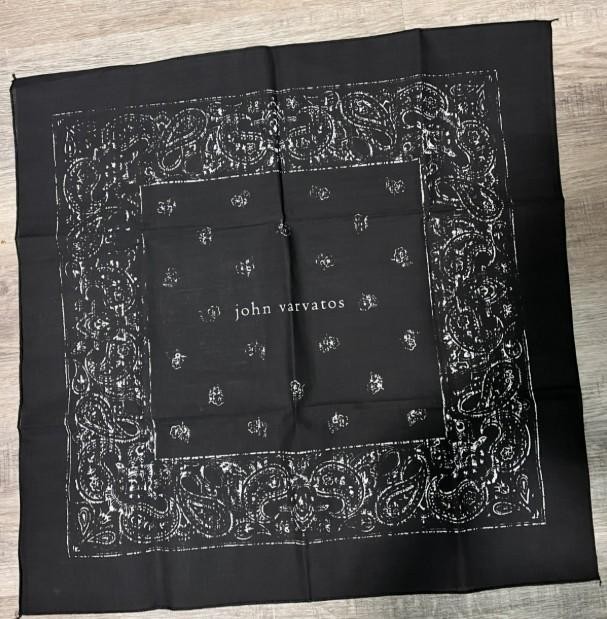 John Varvatos Black Paisley Pattern Bandana Scarf 20″ x 20″ – NEW WITH TAG