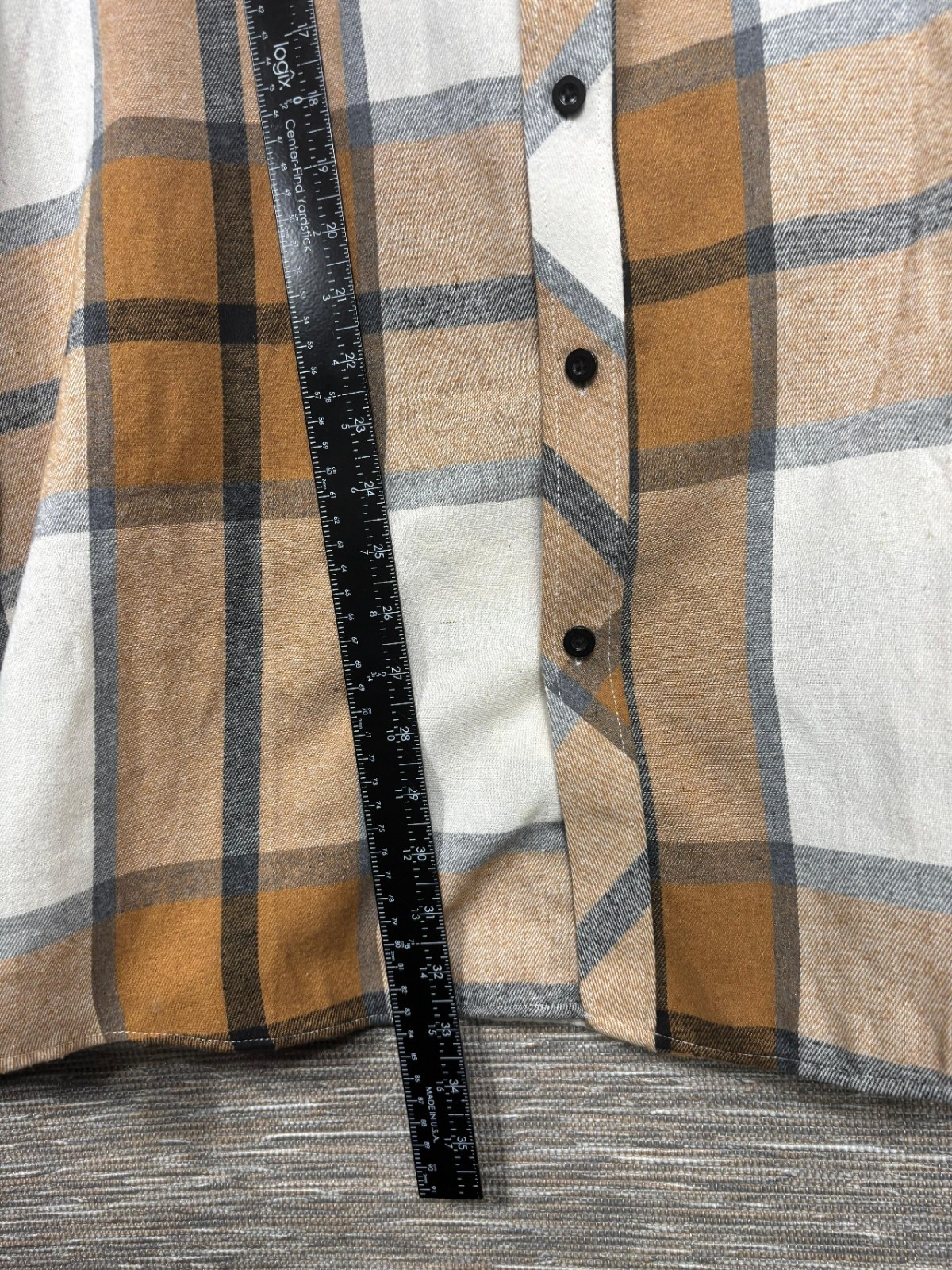 VTG Y2K Phat Farm Plaid Button Down Shirt Mens Sz 4XL Beige White Street Hip Hop