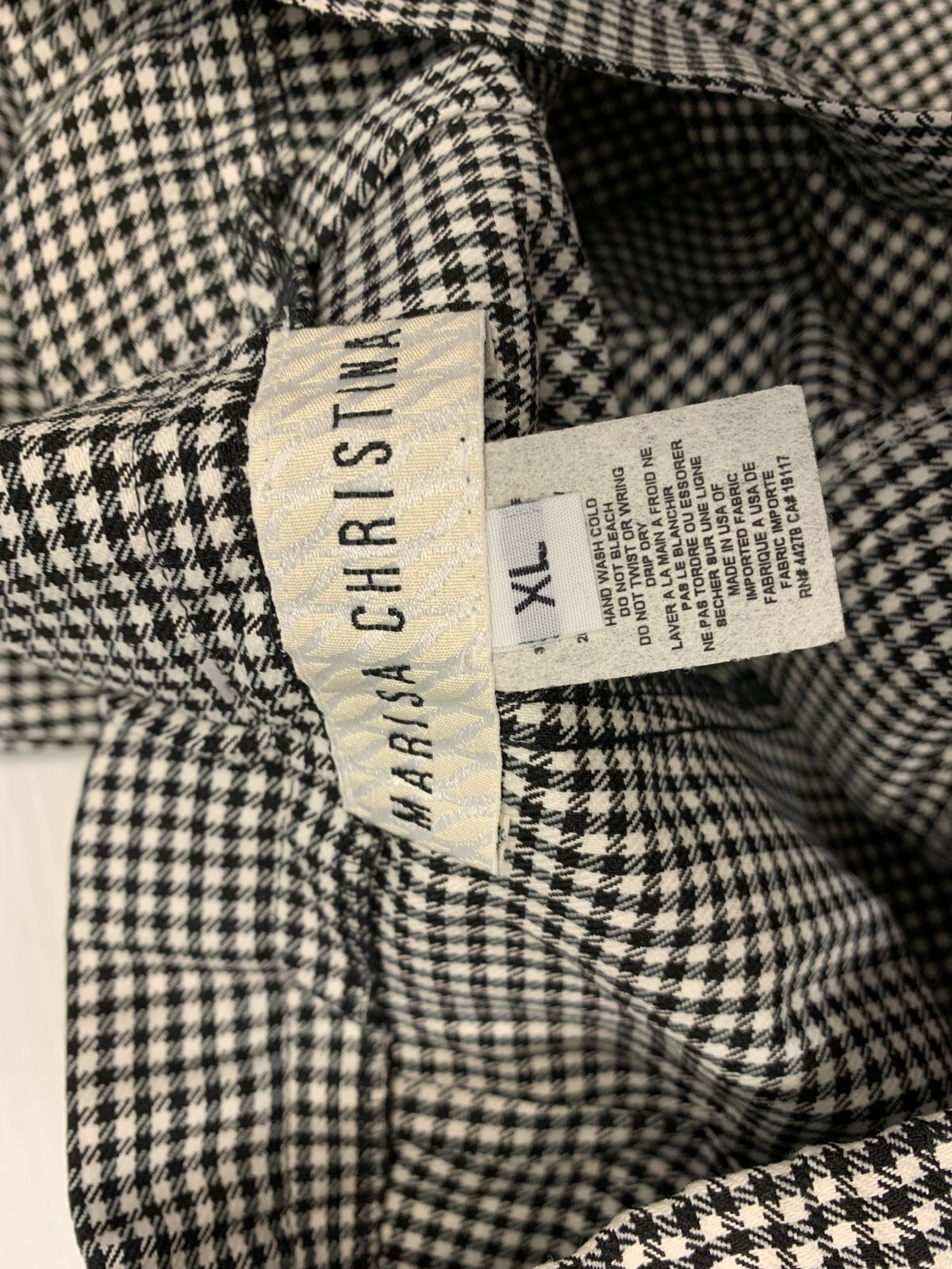 Marisa Christina Woman Black & White Checkered Pants Size XL – NWT – #3