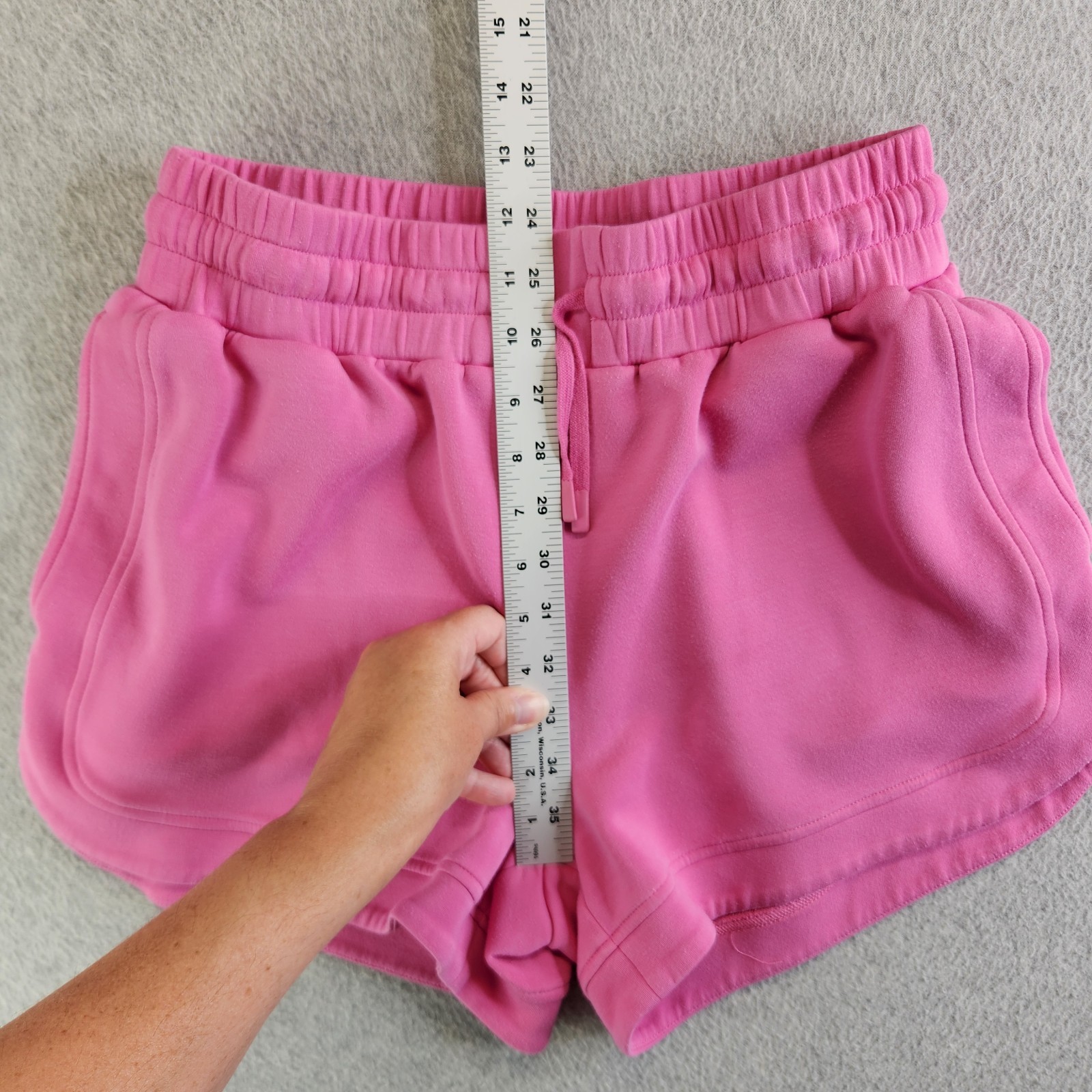 Varley Shorts Womens M Pink Ibis Rose Ollie High Rise 3.5 Double Soft Lounge