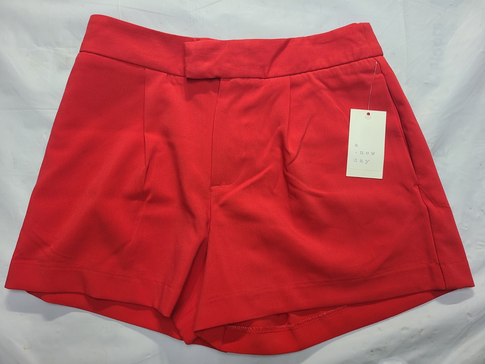 Women’s High-Rise Tailored Shorts A New Day Red Midweight Stretch Size 14