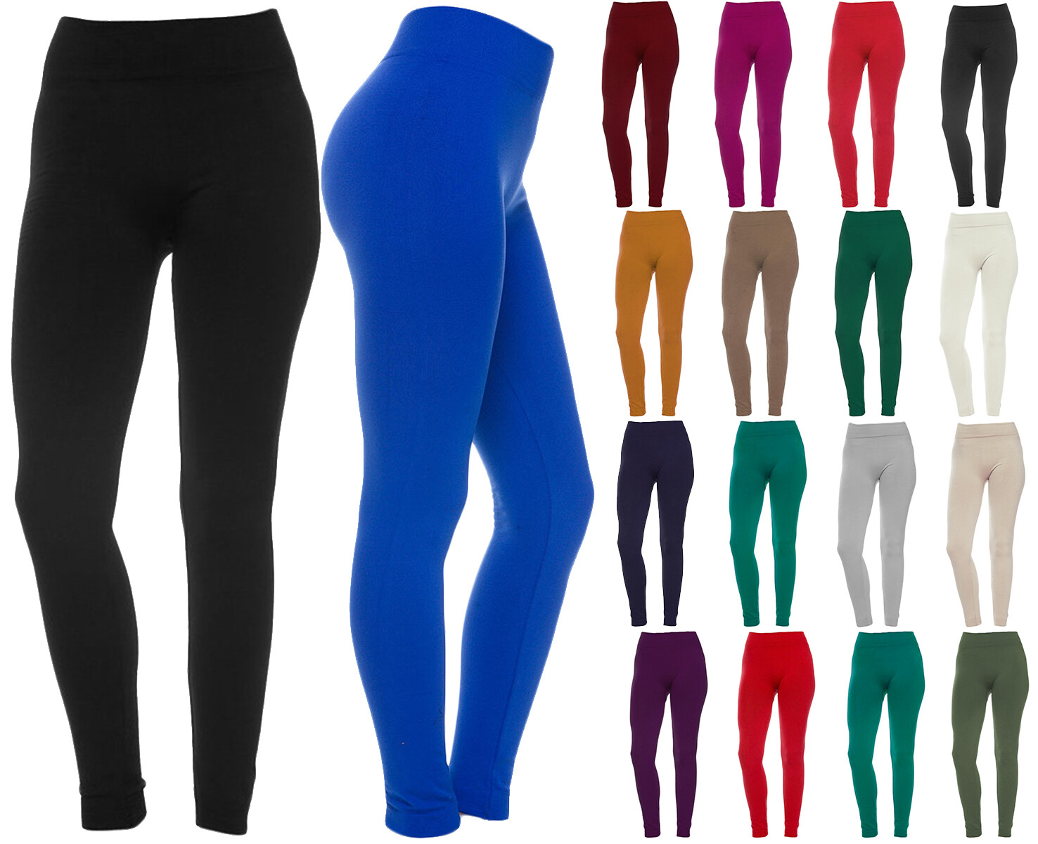 Women’s Fleece Solid Colors Winter Thick Warm Basic Stretchy Leggings