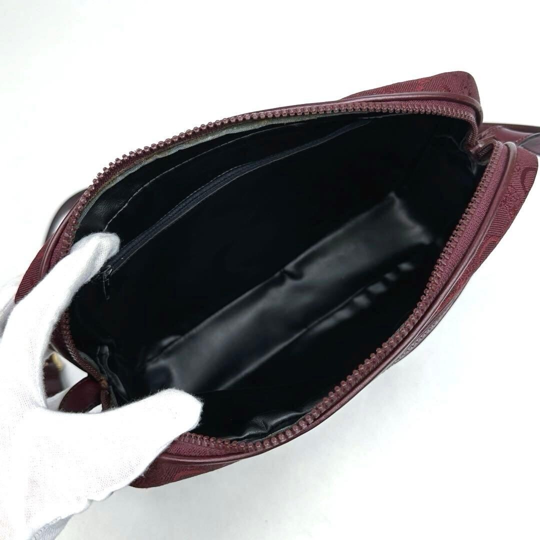 CELINE Shoulder bag C Sulky Macadam Canvas Leather Vintage Auth From Japan