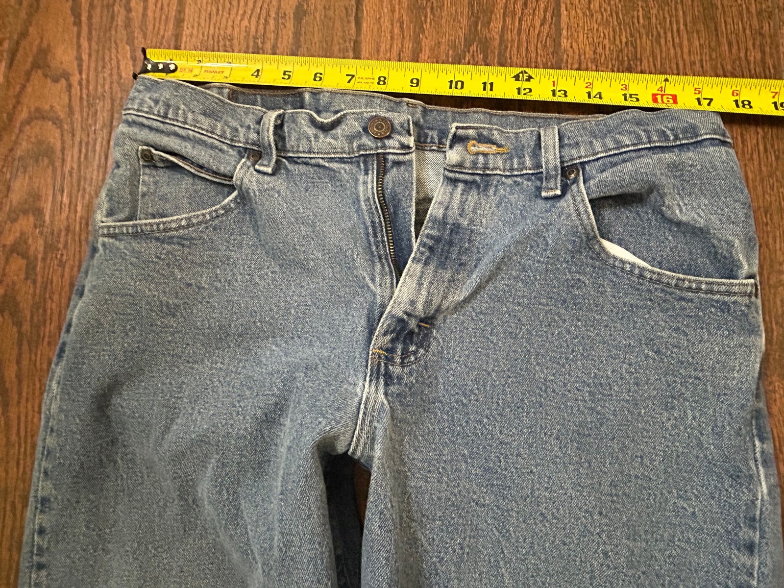 Member’s Property Mens Jeans W36 L32 Faded Black Denim Straight Leg Zip Fly