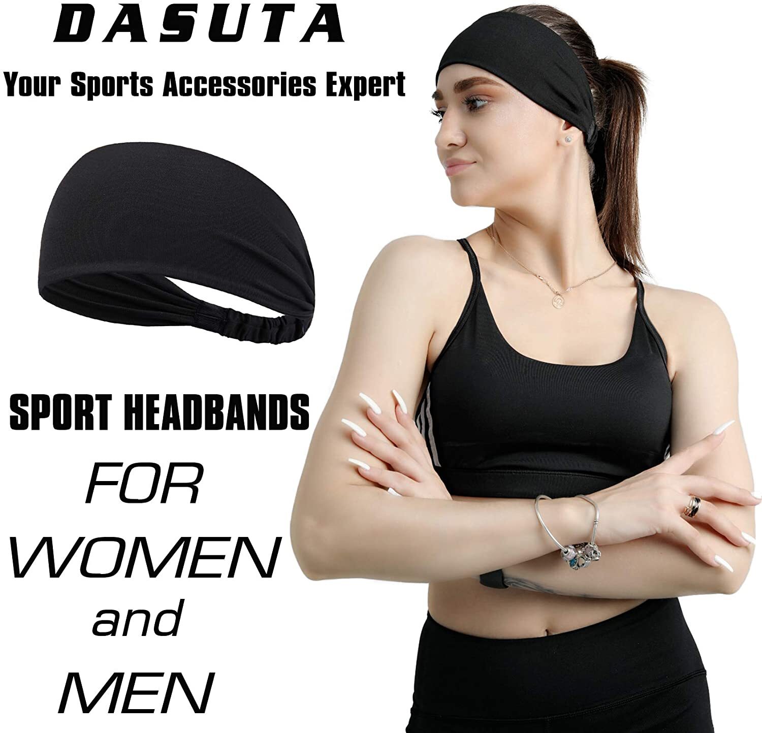 Workout Headbands for Women Men Sweatband Yoga Wide Headband Sports Sweat Bands