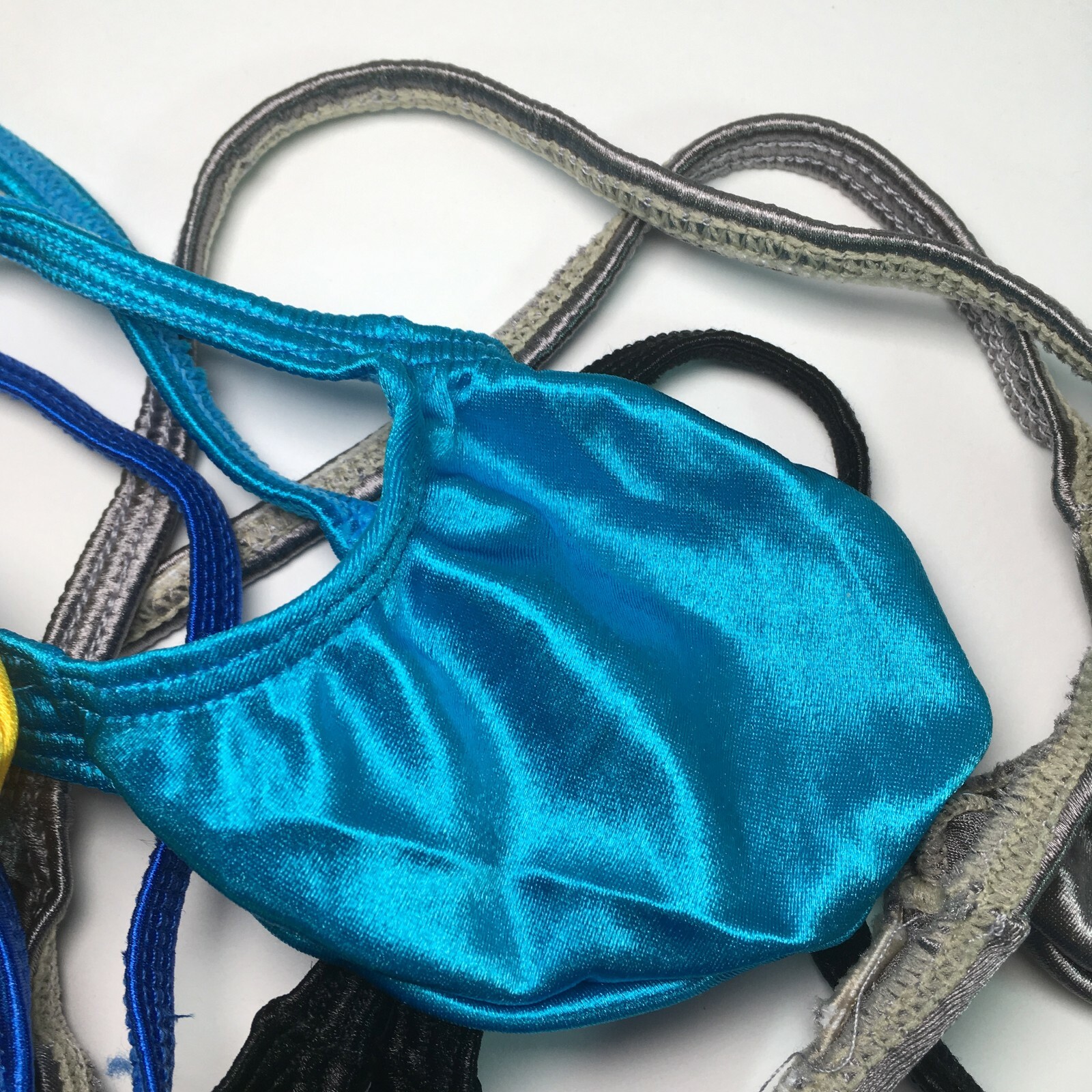 K403Y K403 Grape Smugglers String Thong Bulge Contoured Pouch Shiny Satin Knit