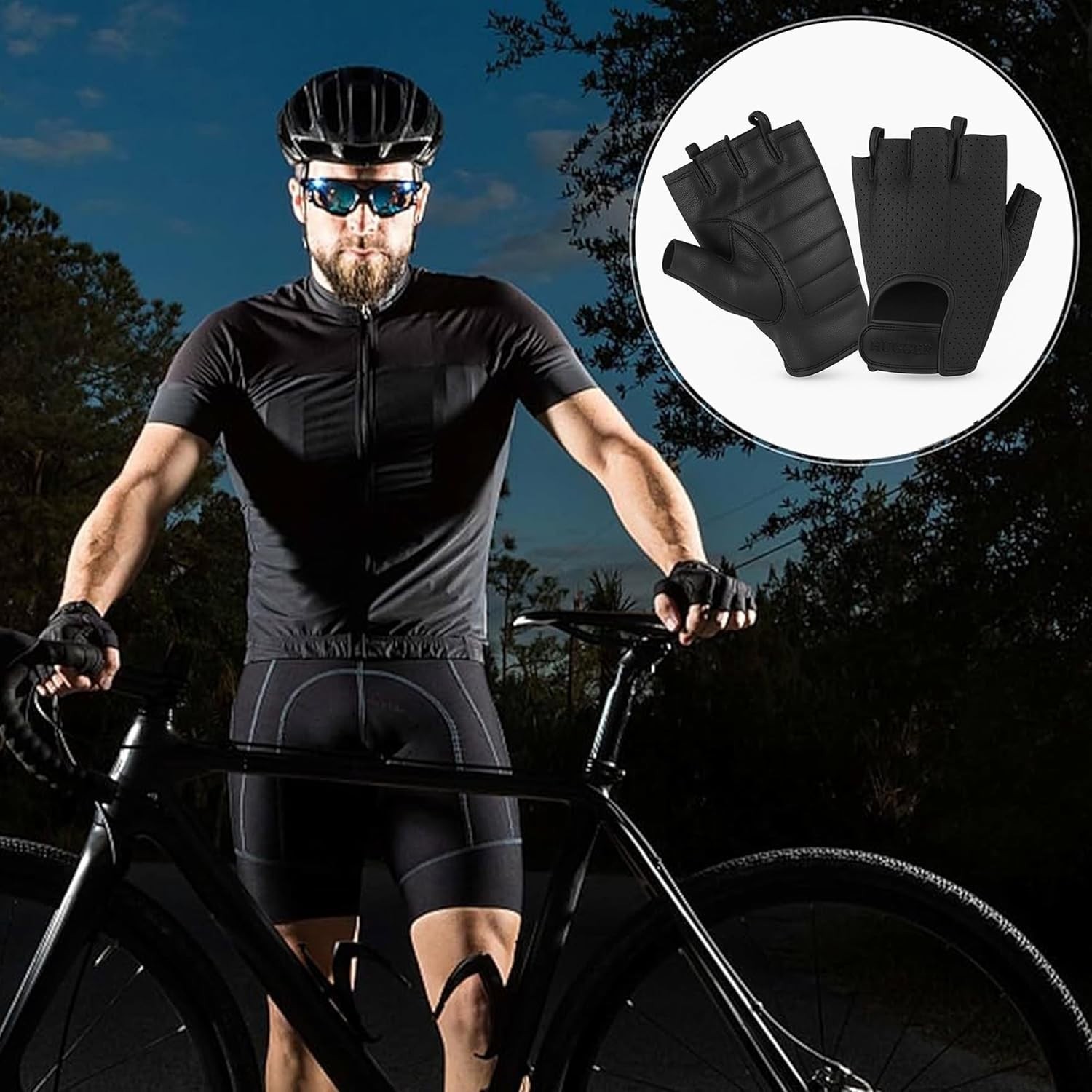 HUGGER Women’s Mesh Fingerless Motorcycle Gloves Padded Palm Grip summer Riding