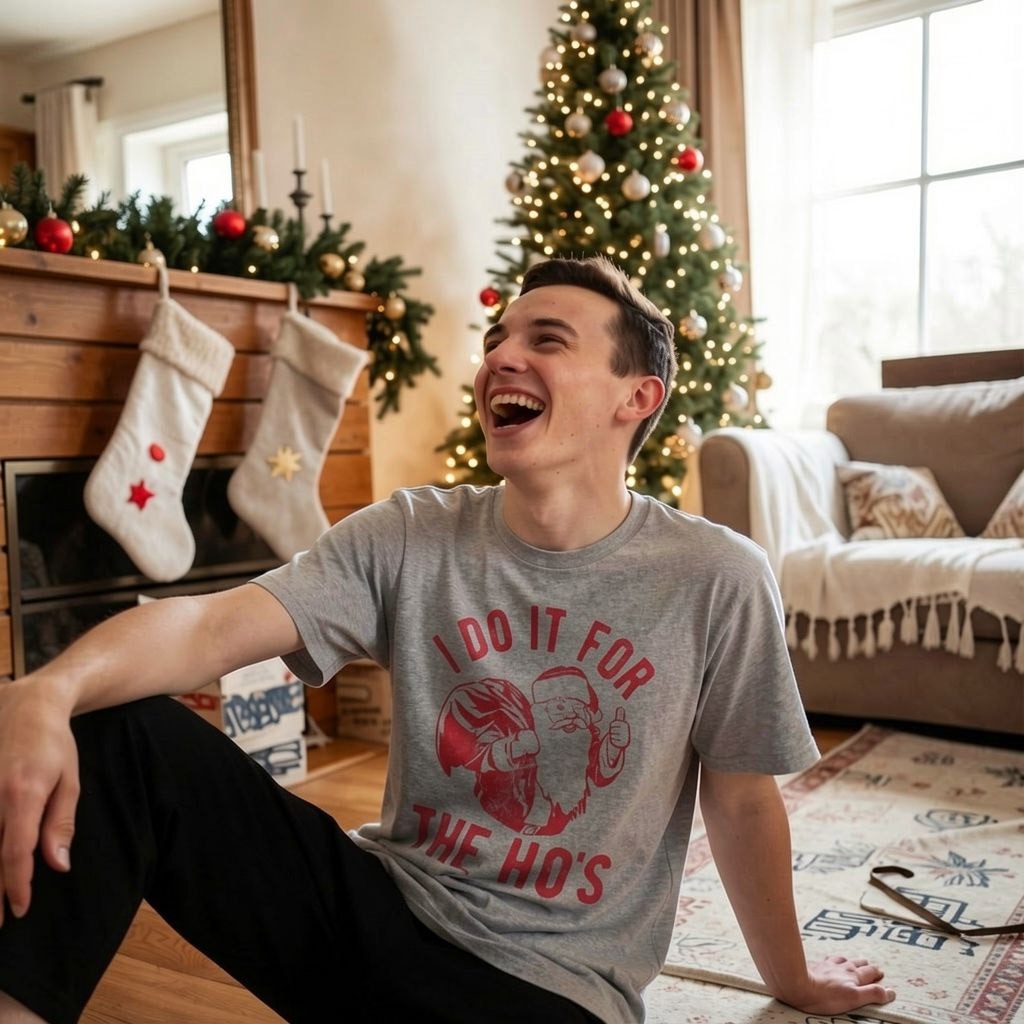Mens I Do It for The Hos T Shirt Funny Christmas Sarcastic Humor Tee for Guys