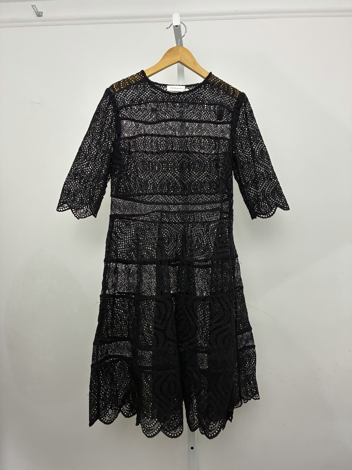 ZIMMERMANN Adorn Embroidered Mini Bell Dress In Black