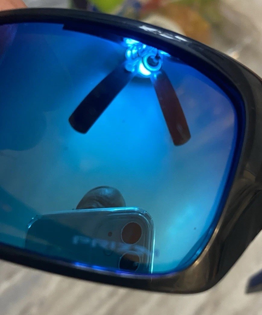 Oakley Men’s Turbine Sunglasses Smoke Clear Frame Blue Lens