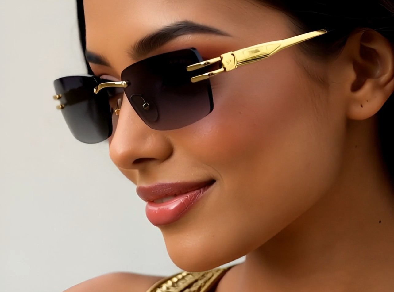 Dark Black Lens UV400 Protection Women Shades Sun Glasses 80’s 90’s Teacher Wear