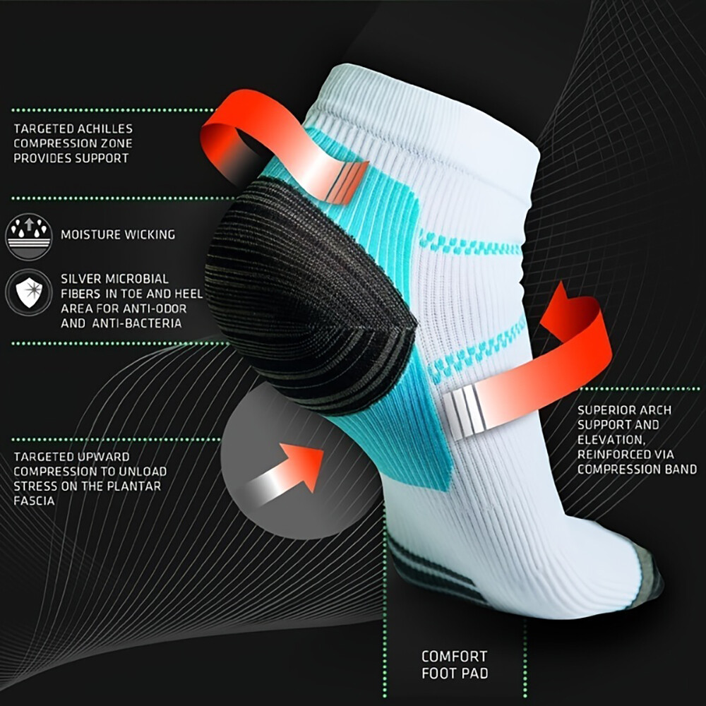 Foot Pain Relief Compression Socks Ankle Support Sleeves Brace Plantar Fasciitis