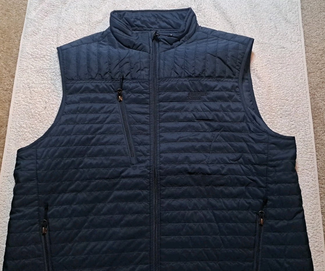 Goldman Sachs Quilted Puffer Vest Men XL Blue Finance Storm Creek Employee Tech
