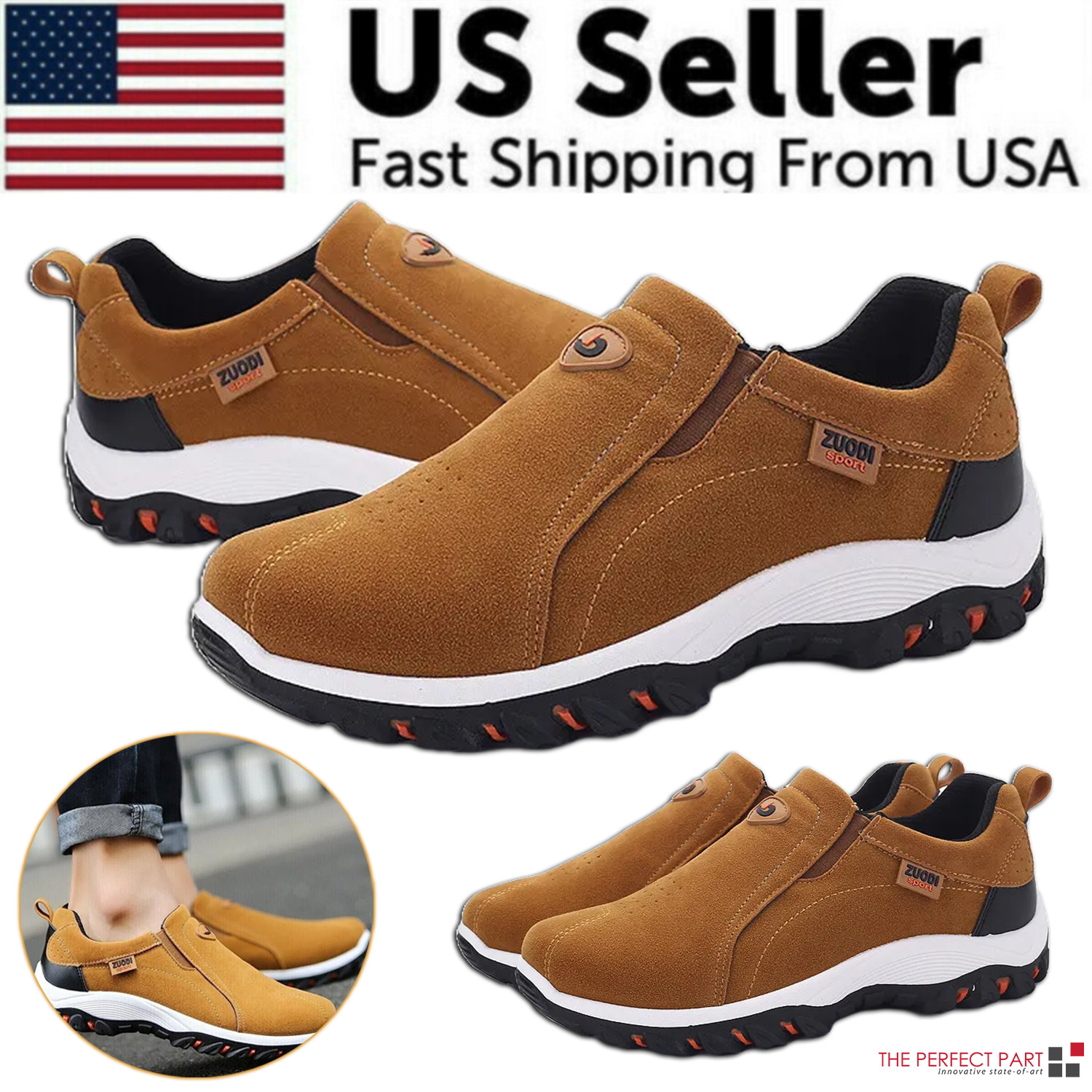 Men’s Loafer Slip On Athletic Shoes Casual Walking Sneakers Outdoor Sports
