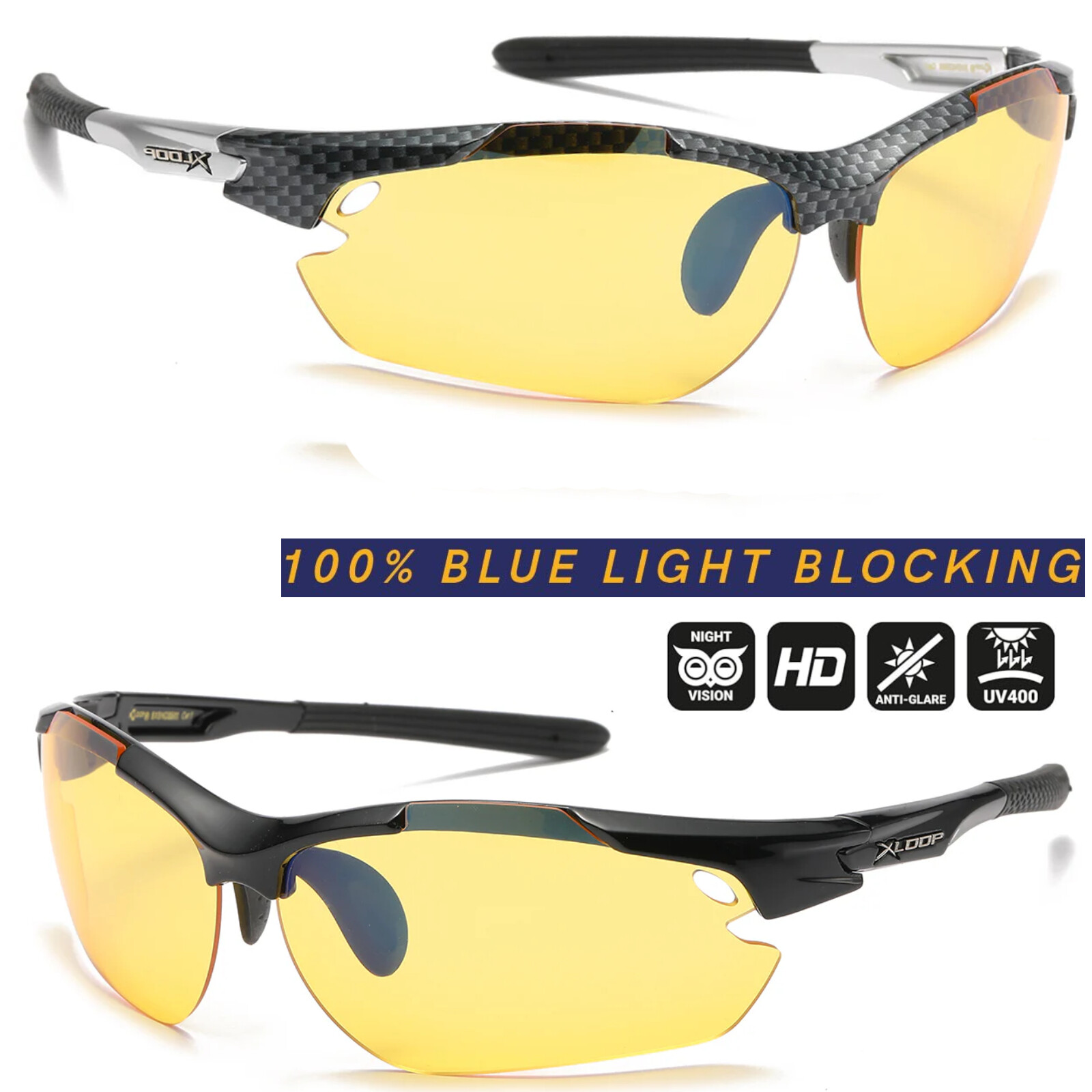 Xloop SPORT DAY NIGHT DRIVING VISION SUNGLASSES YELLOW HIGH DEFINITION GLASSES