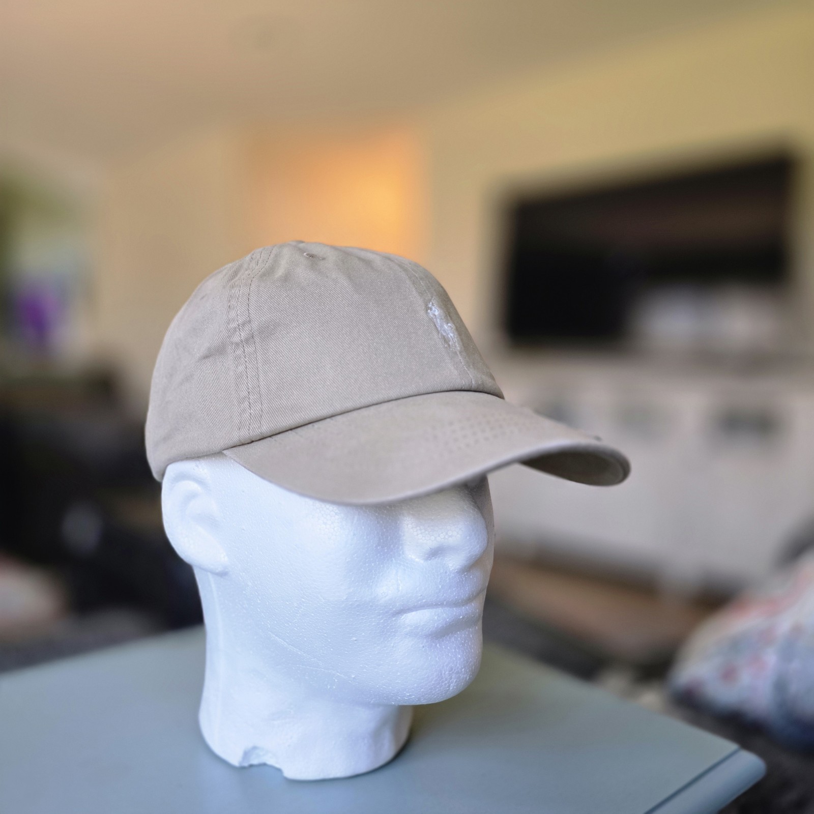 Polo Ralph Lauren Men’s One Size Cotton Chino Adjustable Ball Cap Beige White