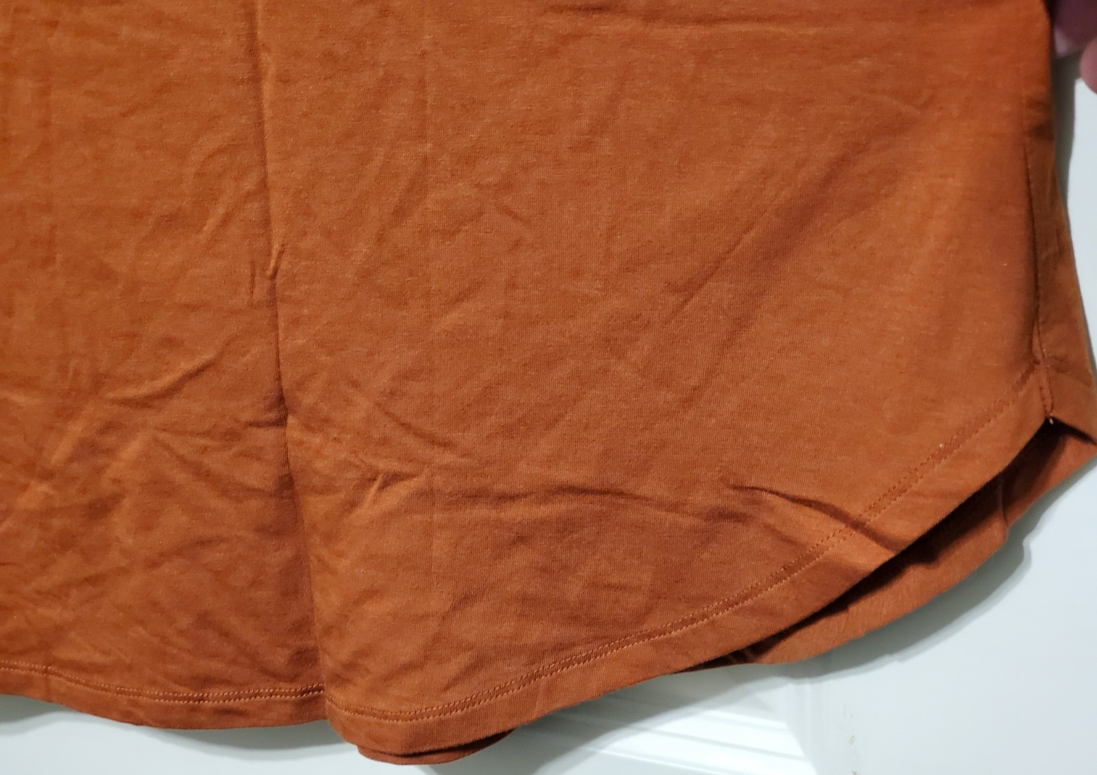 Ava & Viv Women’s Scoop Neck Top T-Shirt Curved Bottom Rust Color Size 2X – NWT