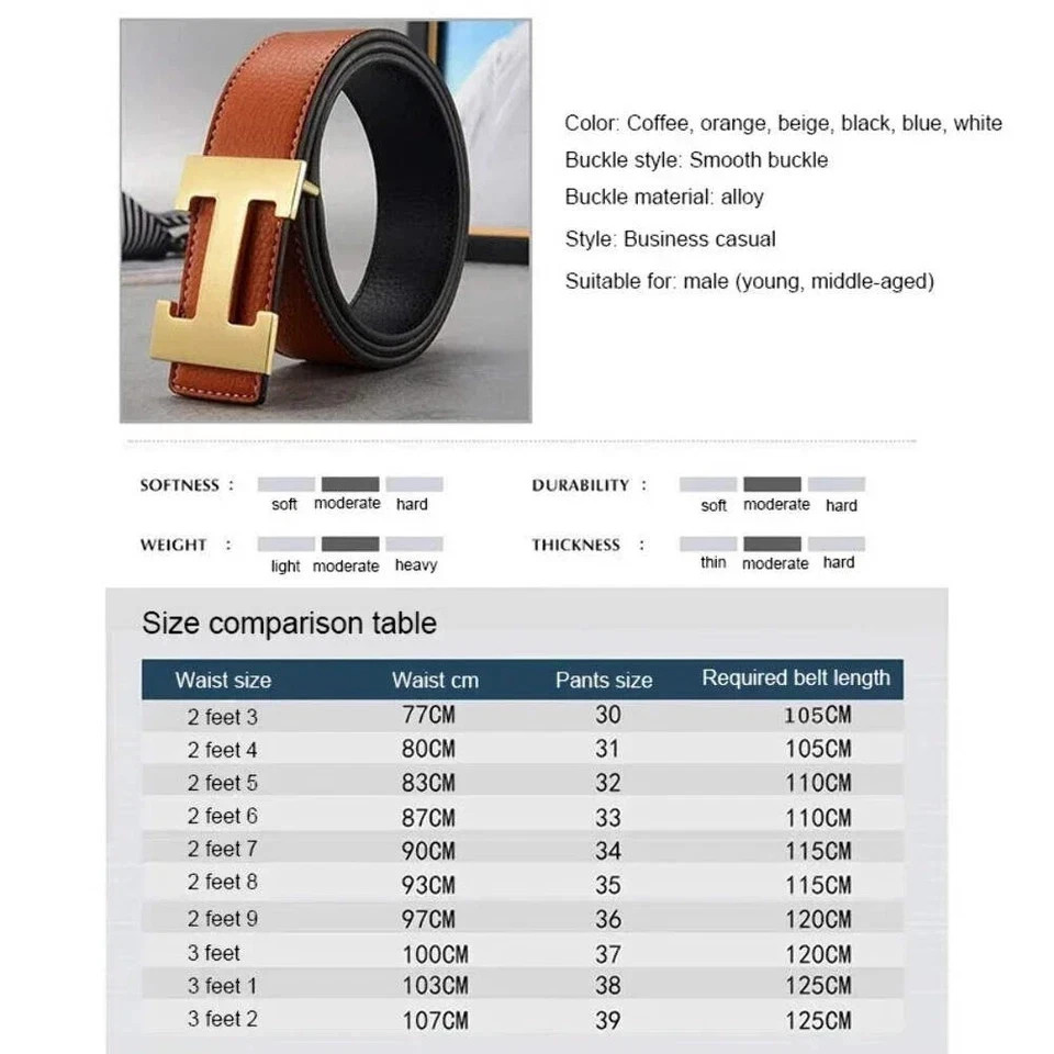 Width 3.5cm Famous Brand Belt Men Top Quality Genuine Luxury Leather Belts