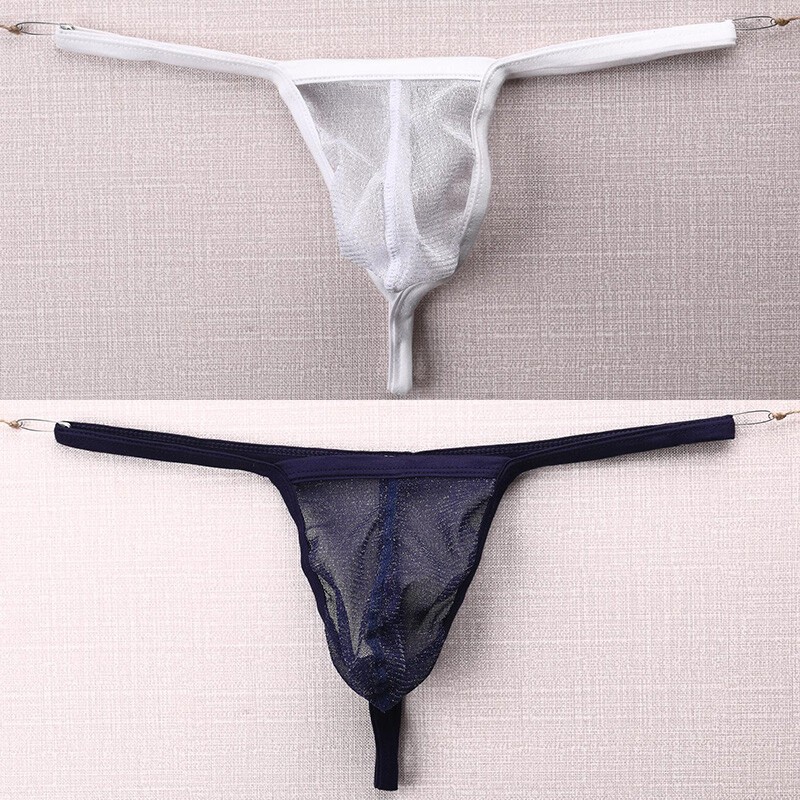 Mens Mesh See-through Pouch G-string Briefs Underwear T-back Thong V-string✔