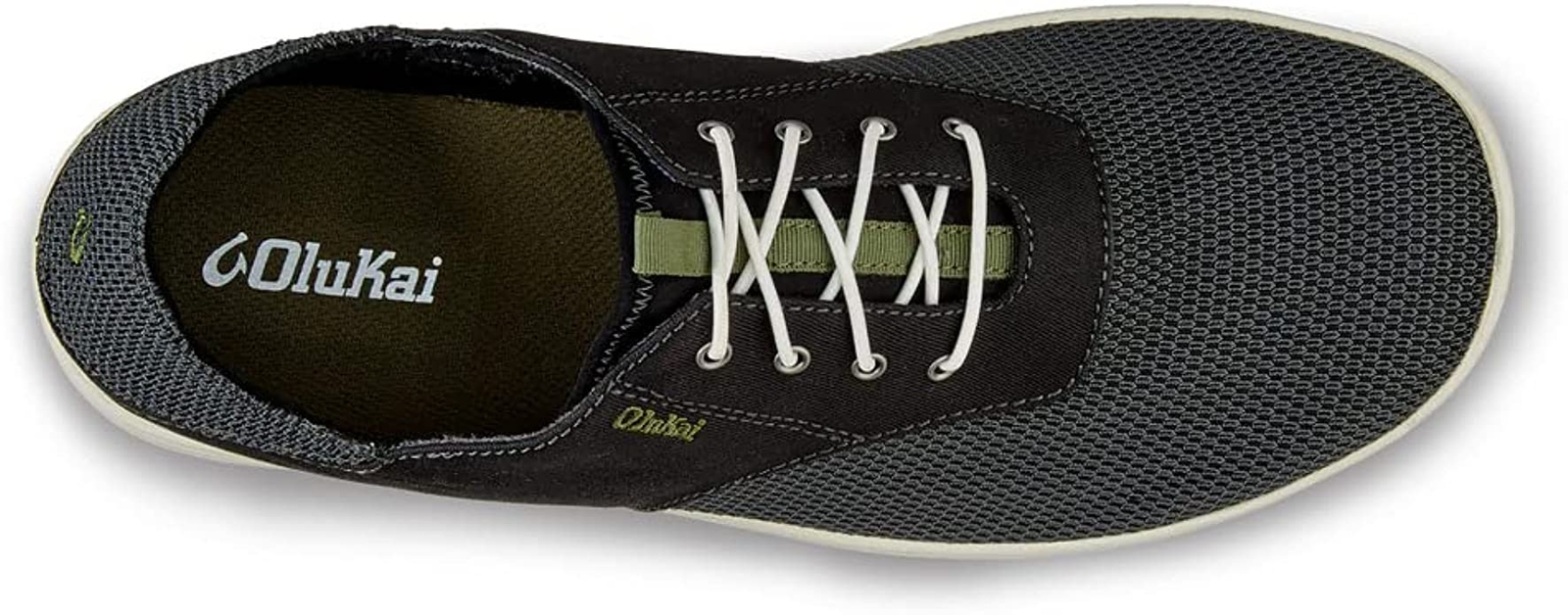 Olukai Nohea Moku Men’s Boat Shoes, Black/Black, 8-13 sizes Brand New