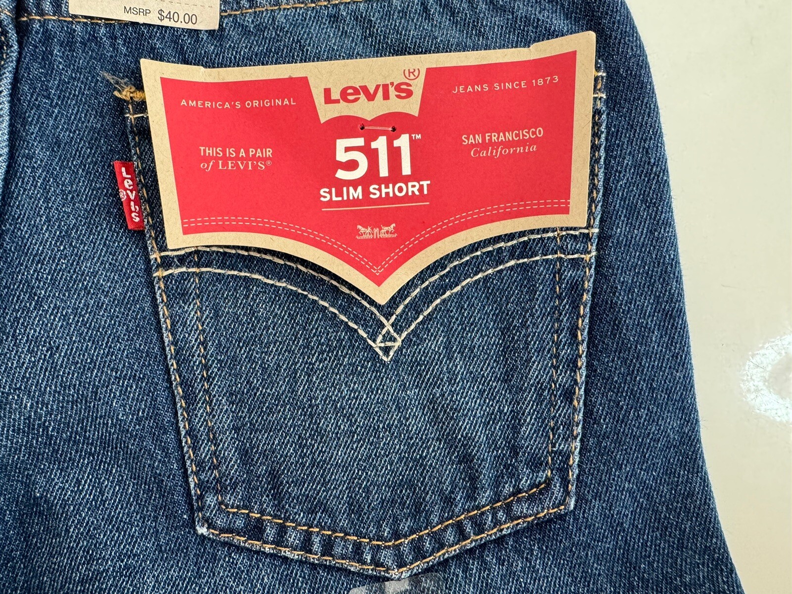 Levi’s Boy’s Kids 511 Slim Short Size 10 W25 New Tags $40.00 Denim