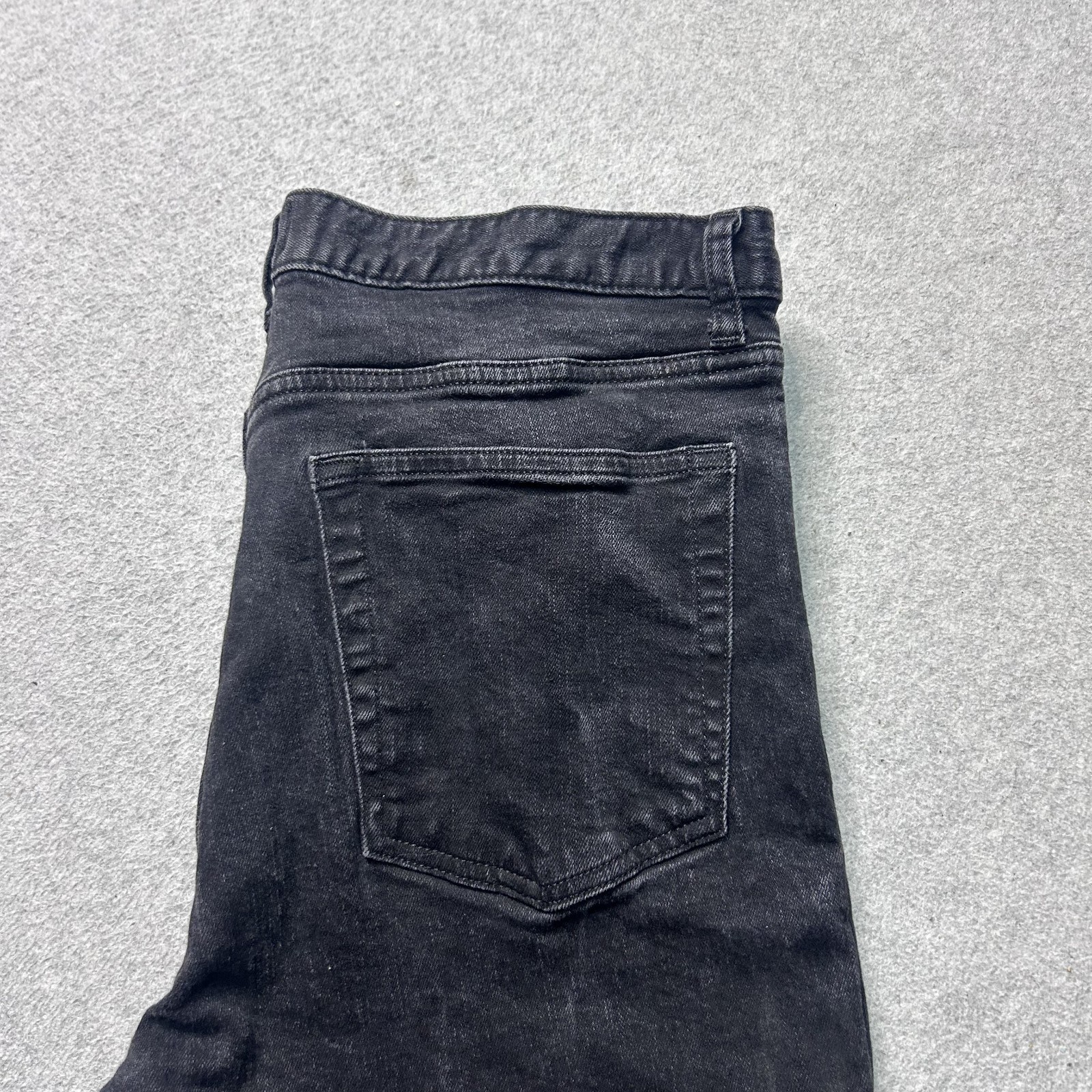 H&M Jeans Skinny Leg Mens 34 X 34 Black Distressed Stretch Denim