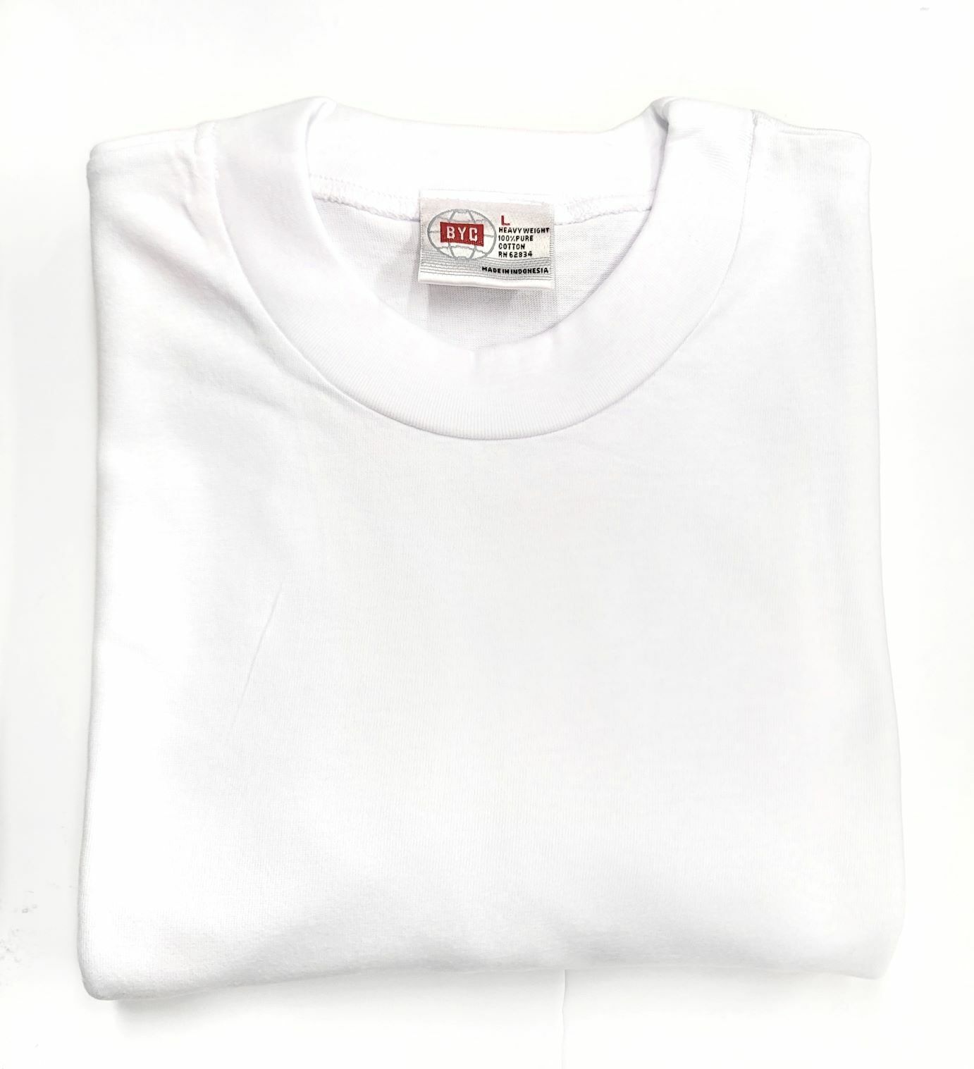 BYC 3 Pack Men 100% Premium Cotton Heavy Weight Crew Solid Short Sleeve T-Shirt