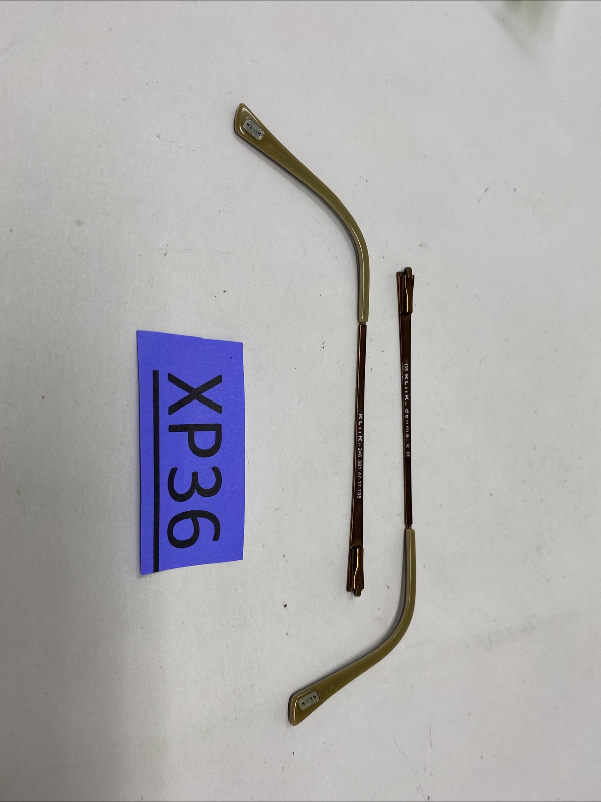 Temple Arm Replacement PARTS KLiiK Denmark 246 381 135mm Gold XP36