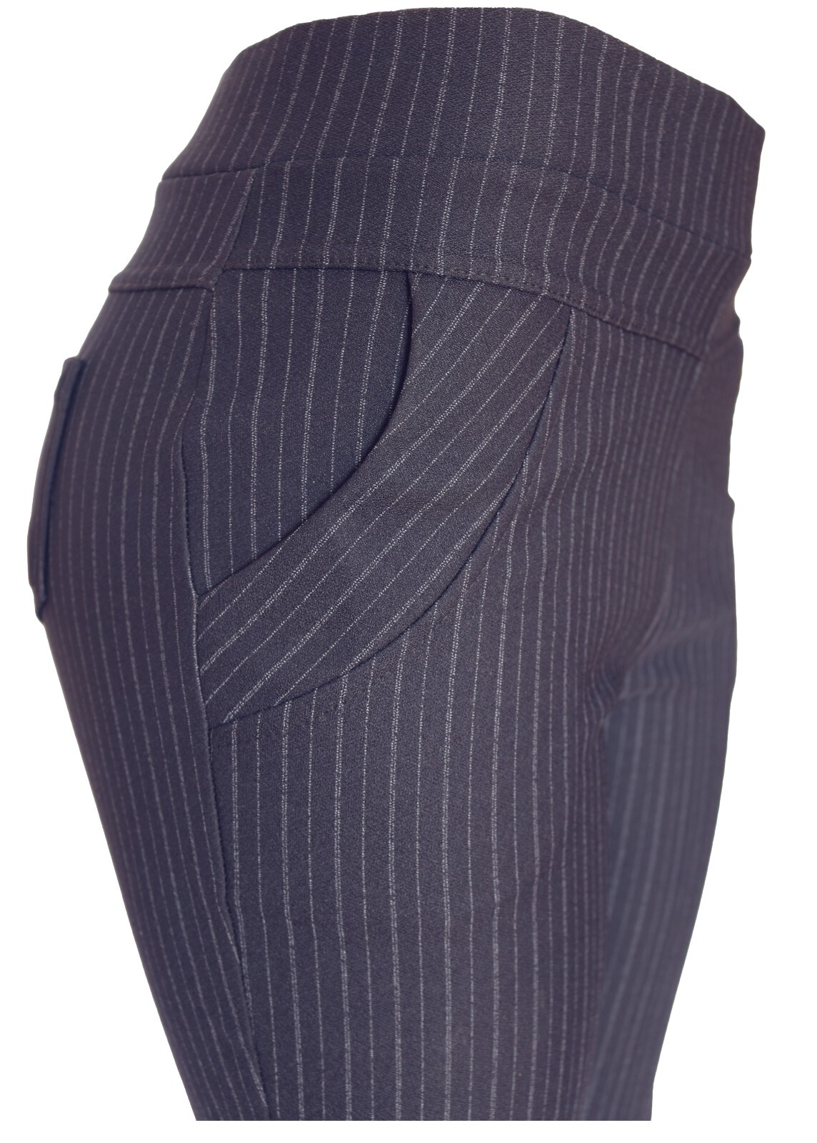 Ponte Trousers Womens Pinstripe Comfortable Office Pants