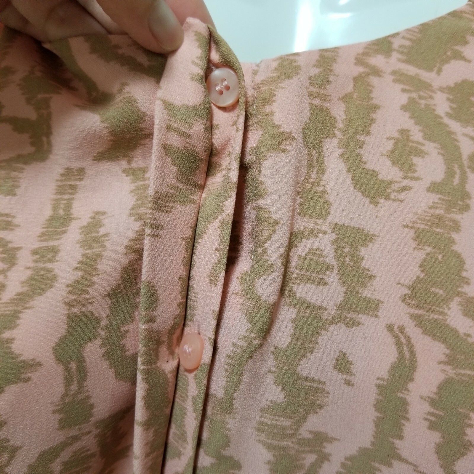 Elizabeth and James Top Blouse Peach Boho Print Button Down Billowy Balloon XXL