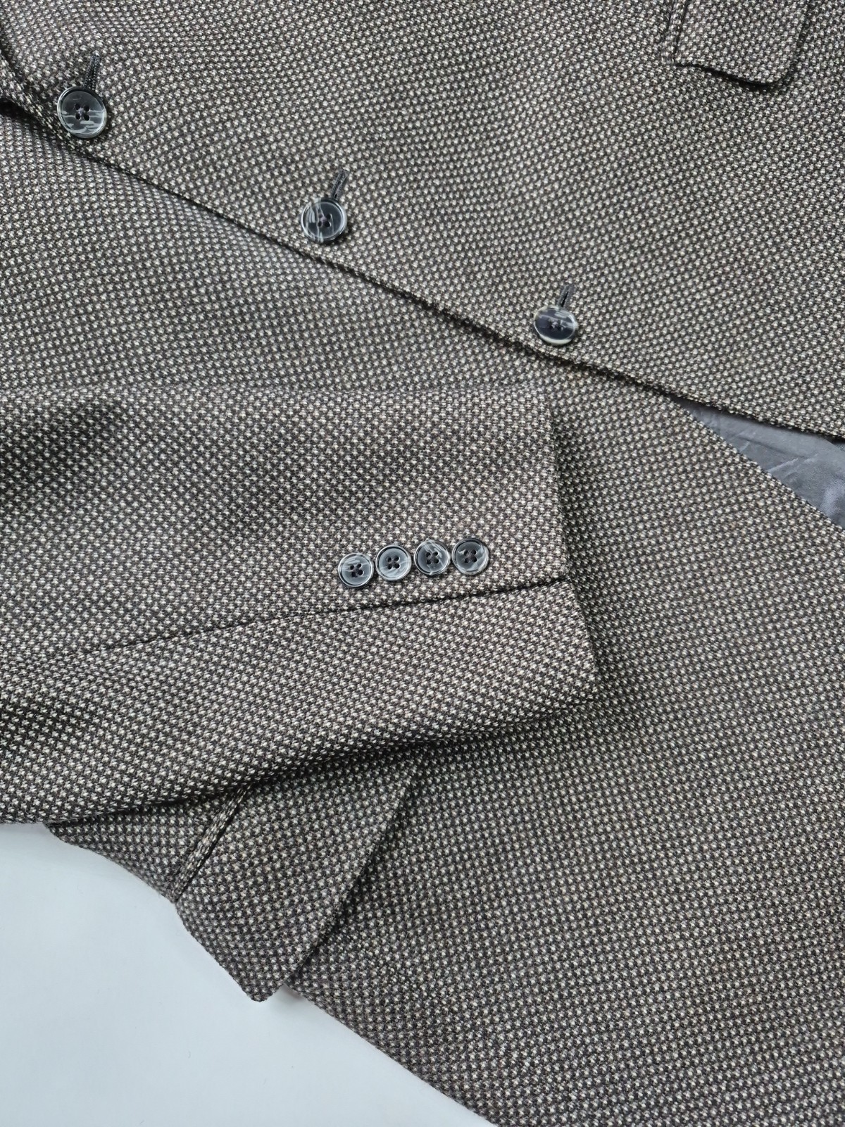 🇺🇸 Joseph Abboud Mens Wool Sports Coat 43L Brown Gray USA 3 Button