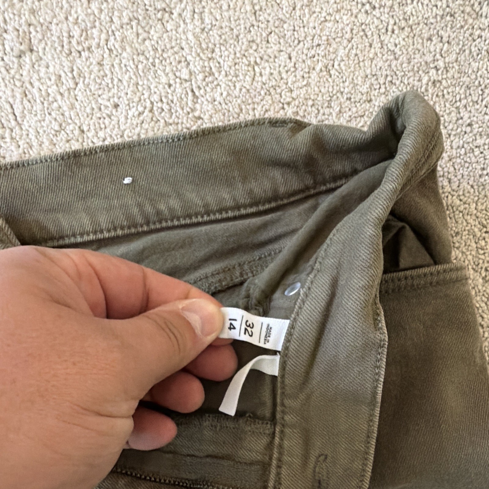 LOFT Women’s Green Denim Wide-Leg Jeans Stretch Dark Wash 5-Pocket Solid