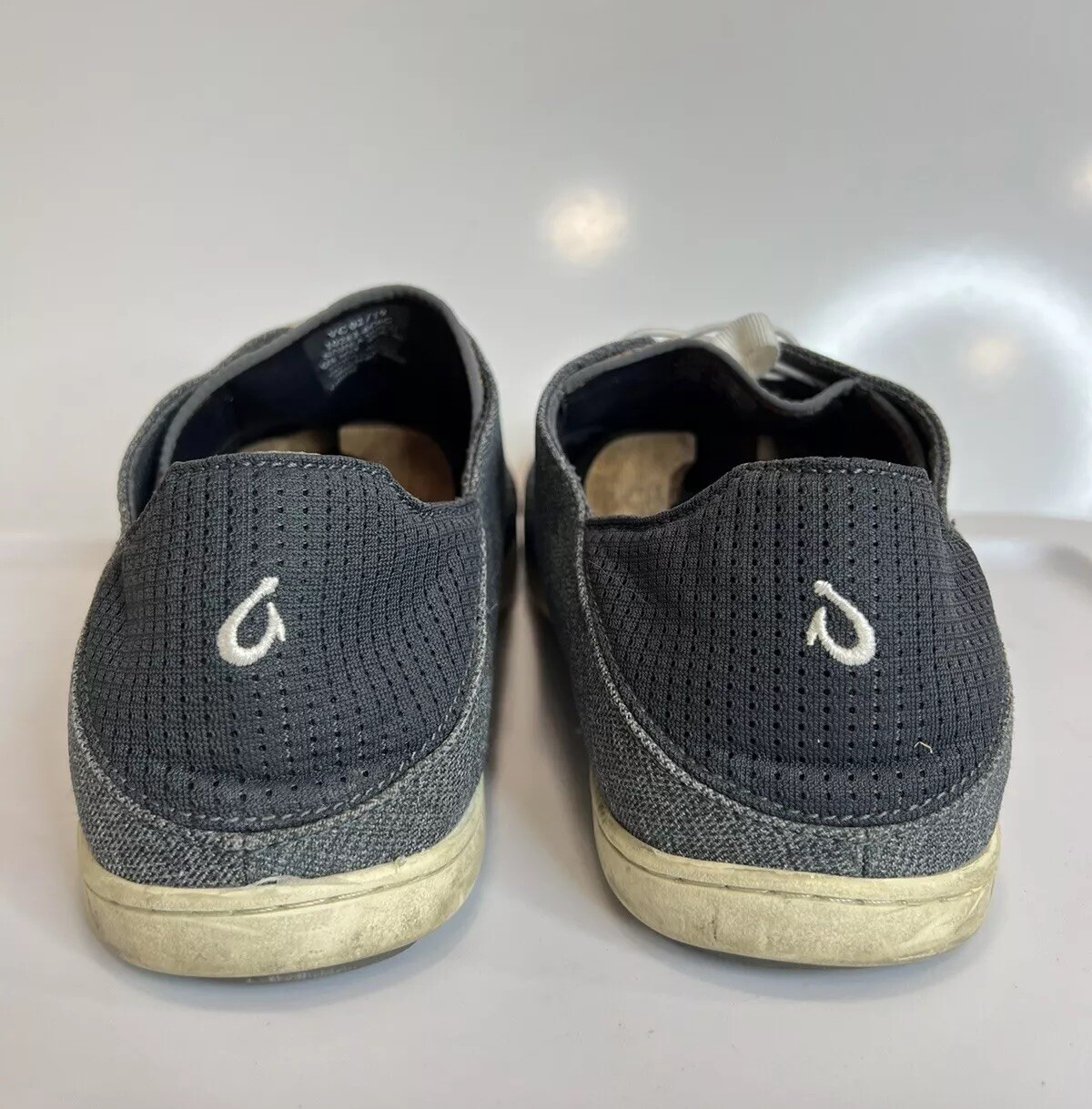 Olukai Nohea Moku Men Gray Slip On Dark Shadow Comfort Shoes USA Size 13 M