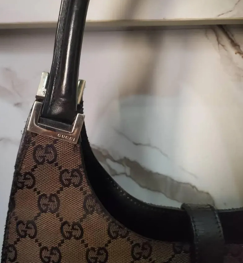 Vintage(before 2007) Gucci Brown JackieGG Pattern Shoulder Bag