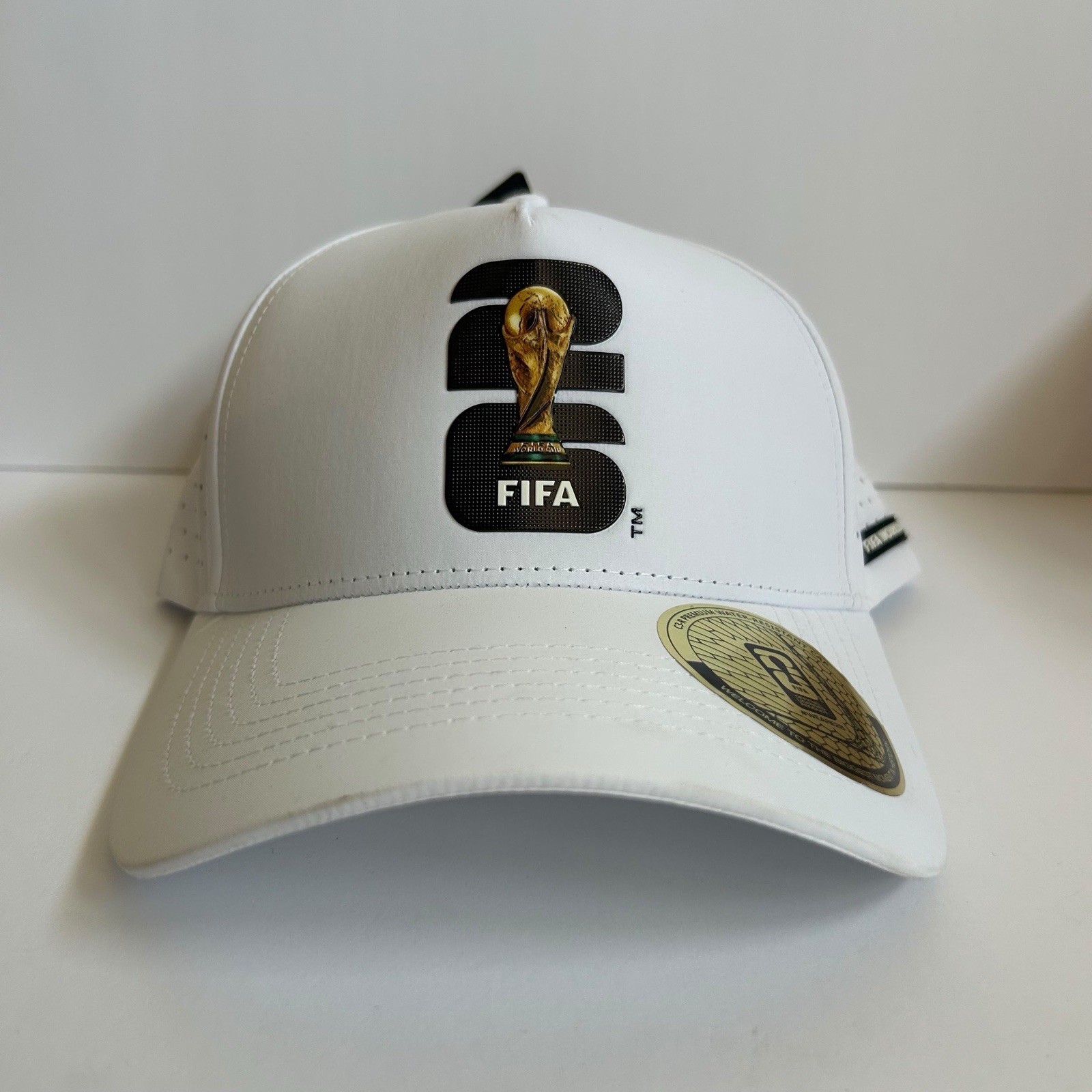 Official FIFA World Cup 26 Hat White Laser Perforated Snapback Cap New With Tags