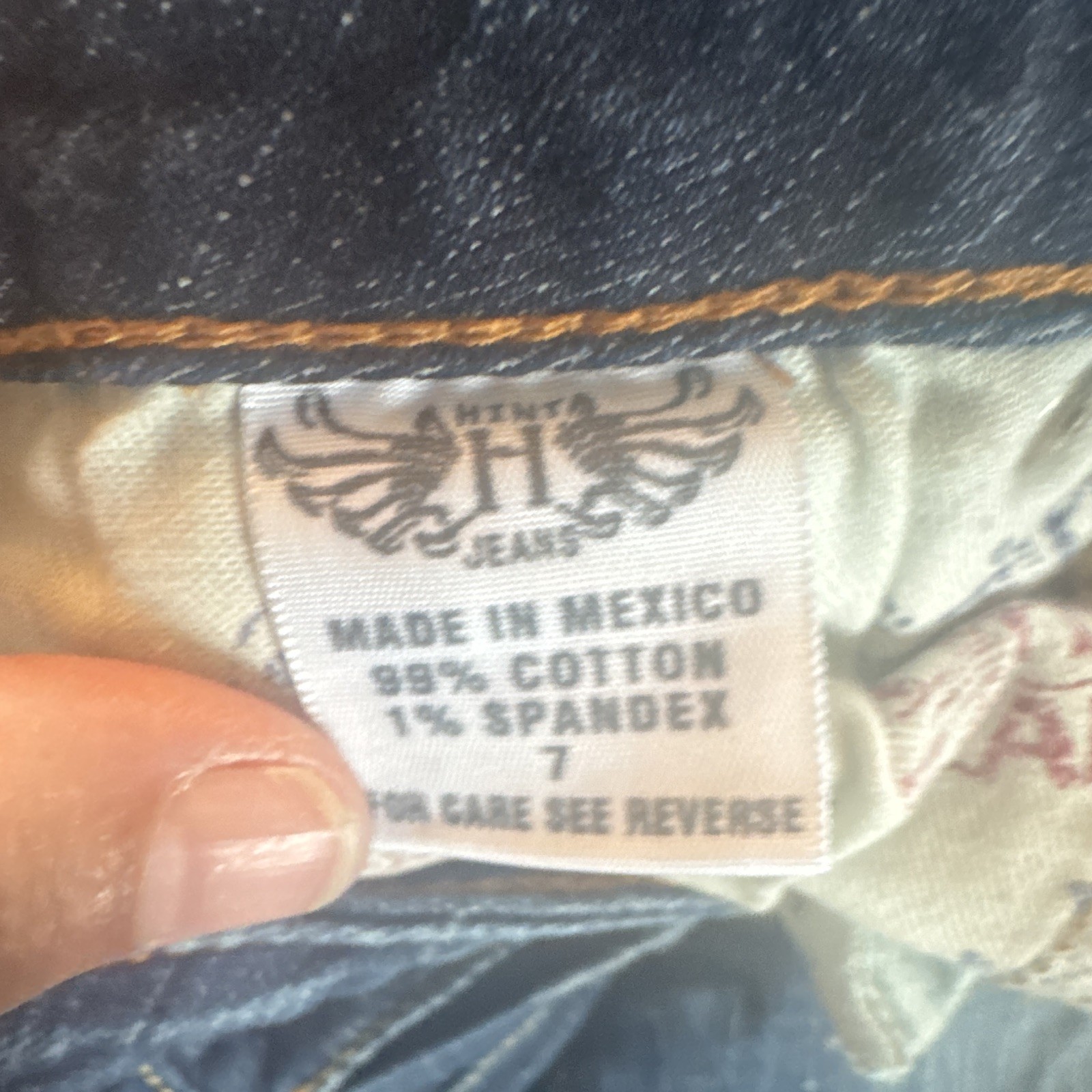Hint Womens Jeans 7 Juniors Blue Denim Light Wash Mid Rise Western