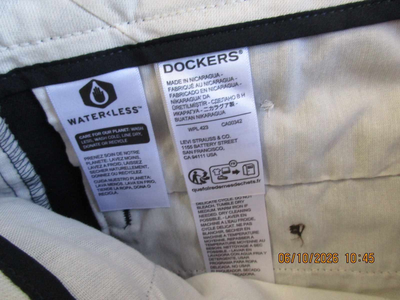 New Dockers Pants Mens 32×29 Dark Blue Easy Khaki Slim Fit Stretch Free Shipping