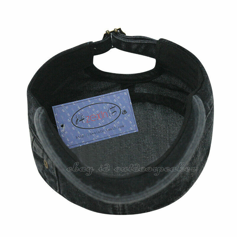 Men Women Denim Flat Cap Golf Visor Baseball Hat Army Sports Cap Sunproof Hat