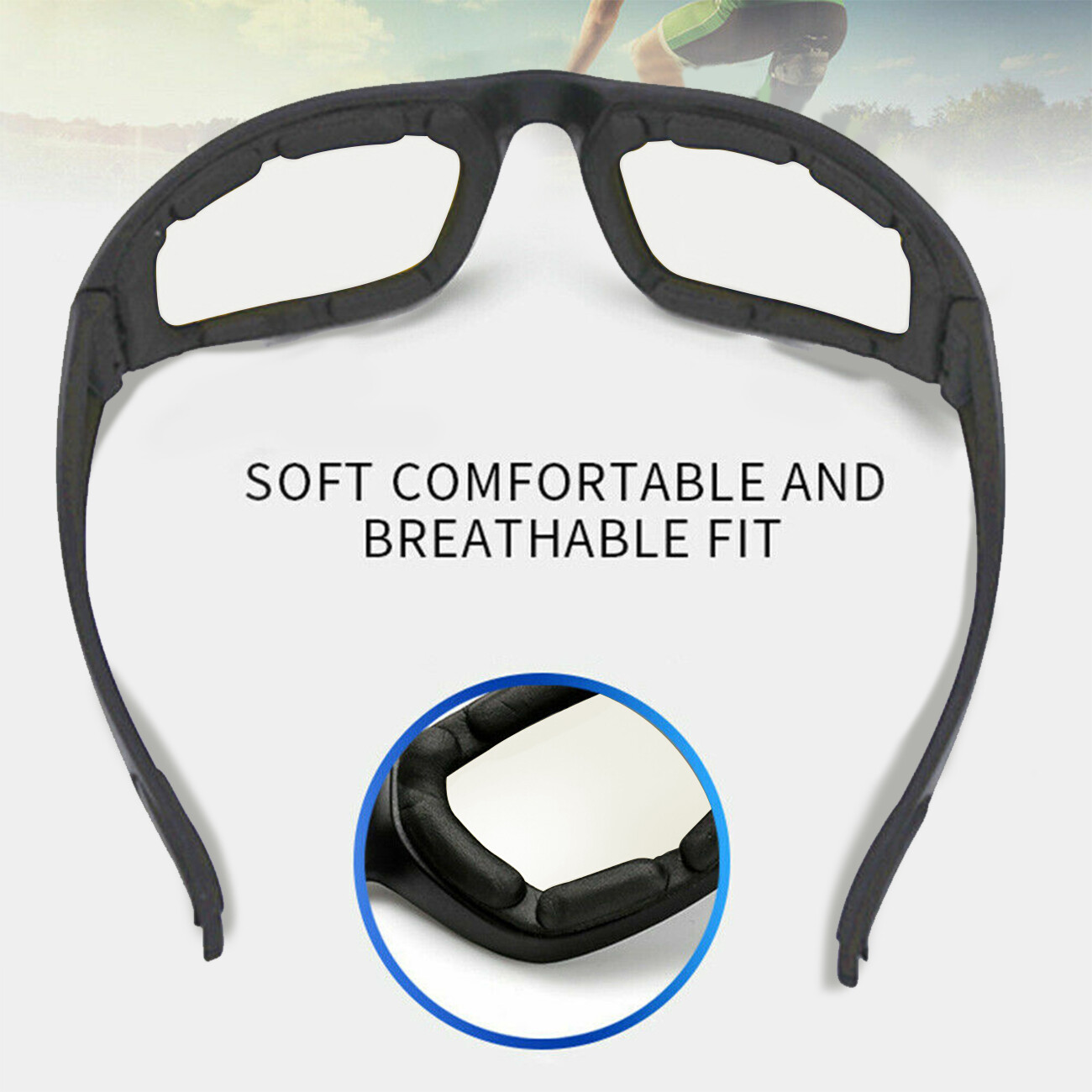 Motorcycle Riding Sunglasses Eye Goggles Bike Glasses Outdoor UV400 Clear Lens